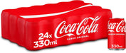 Coca-Cola Sabor Original, pack de 24 latas de 330ml. El refresco de cola icónico para disfrutar en cualquier momento, con su sabor inconfundible desde 1886 y envase reciclable. Coca-Cola - frontal