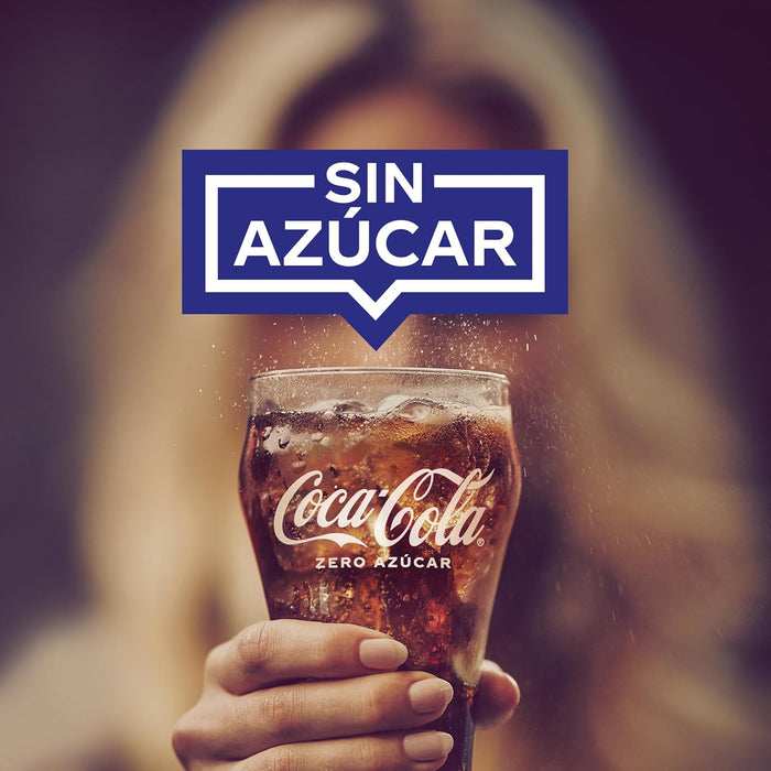 Coca-Cola Zero Azúcar, pack de 24 latas de 330ml. El refresco de cola con todo el sabor original, pero sin azúcar y sin calorías, en un envase 100% reciclable. Coca-Cola - presentacion