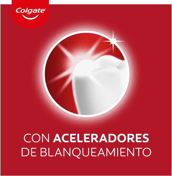 Colgate Max White One, pack de 12 pastas de dientes blanqueadoras (12x75ml). Fórmula clínicamente probada que elimina el 100% de manchas para una sonrisa más blanca. Colgate - presentacion