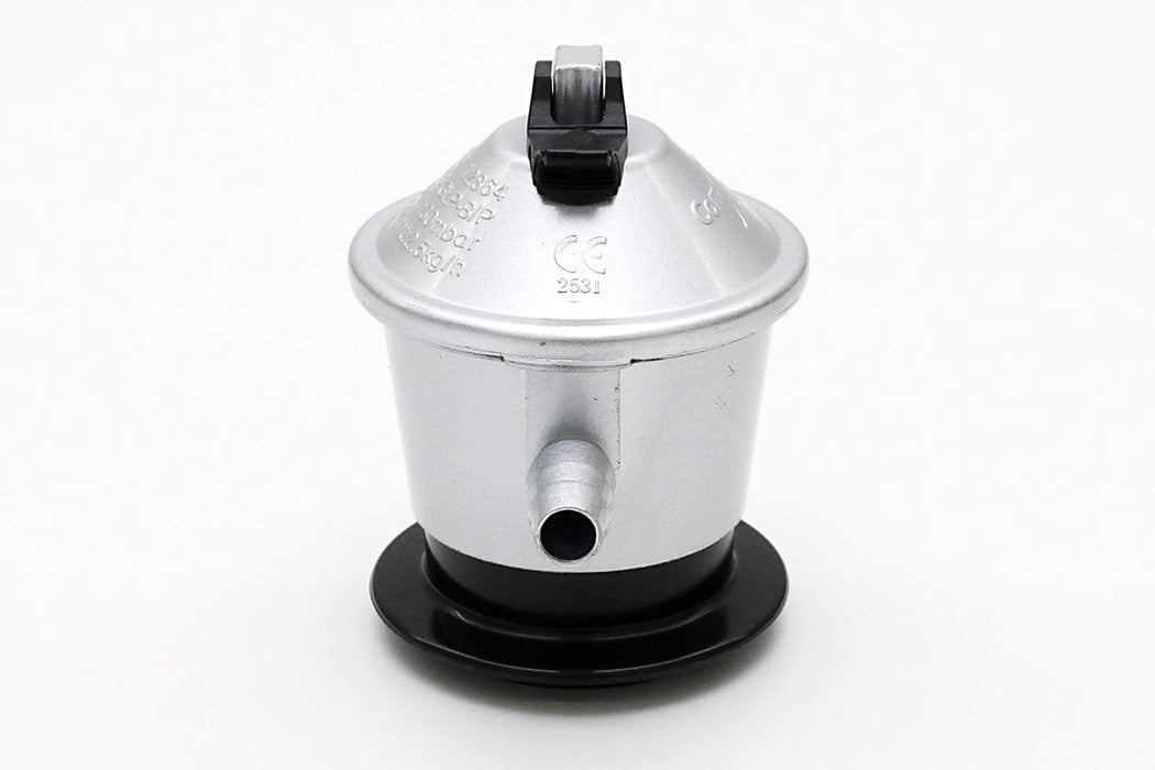 Regulador de Gas Butano Com Gas de 30 mbar. Un cabezal de gas seguro y fiable para acoplar a bombonas y aparatos como estufas, hornillos o calentadores de agua. Com Gas - detalle