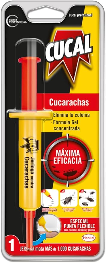 Cucal Cebo en Gel, Insecticida de 100gr para Interiores. Una trampa de acción rápida y duradera para eliminar eficazmente cucarachas y otros insectos rastreros en el hogar. Cucal - frontal