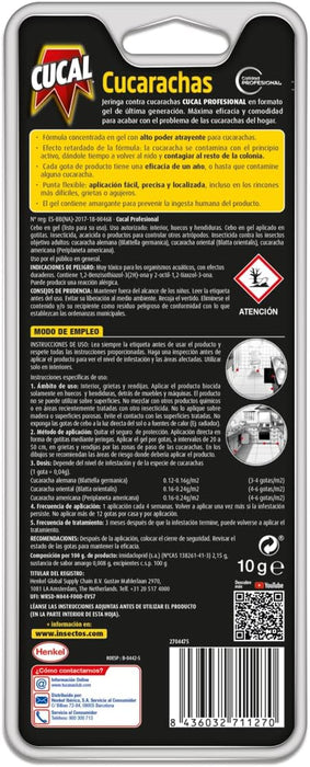 Cucal Cebo en Gel, Insecticida de 100gr para Interiores. Una trampa de acción rápida y duradera para eliminar eficazmente cucarachas y otros insectos rastreros en el hogar. Cucal - pack
