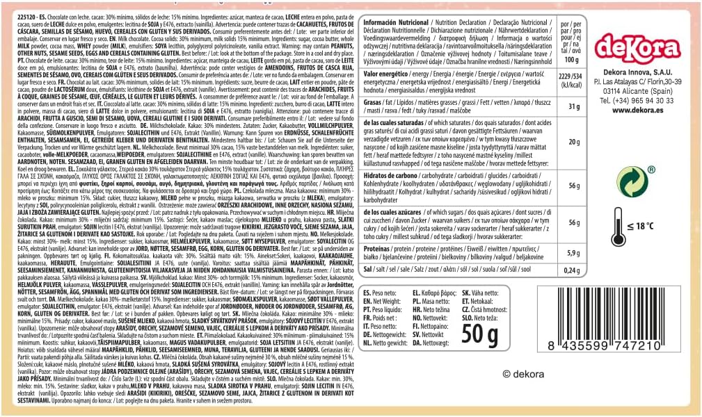 Dekora Calendario de Adviento Infantil de Unicornio, 50g. Un calendario navideño de fantasía con 24 deliciosas chocolatinas de chocolate con leche sin gluten. Dekora - pack