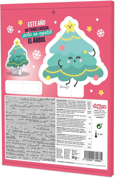 Dekora Calendario de Adviento Mr. Wonderful, 50g. Una cuenta atrás para la Navidad con 24 chocolatinas, mensajes positivos y el diseño más genial y divertido. Dekora - detalle