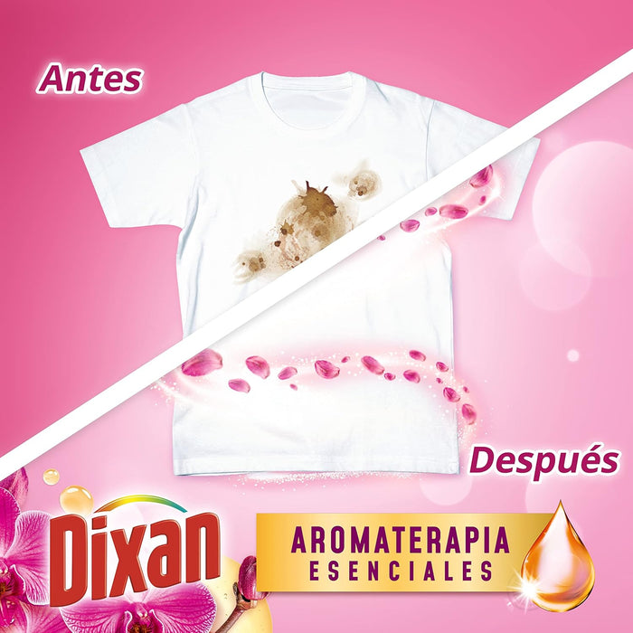 Dixan Gel Aromaterapia Orquídea y Aceite de Macadamia, pack de 4 detergentes (120 lavados). Jabón líquido con aceites esenciales 100% naturales para ropa blanca y de color. Dixan - uso