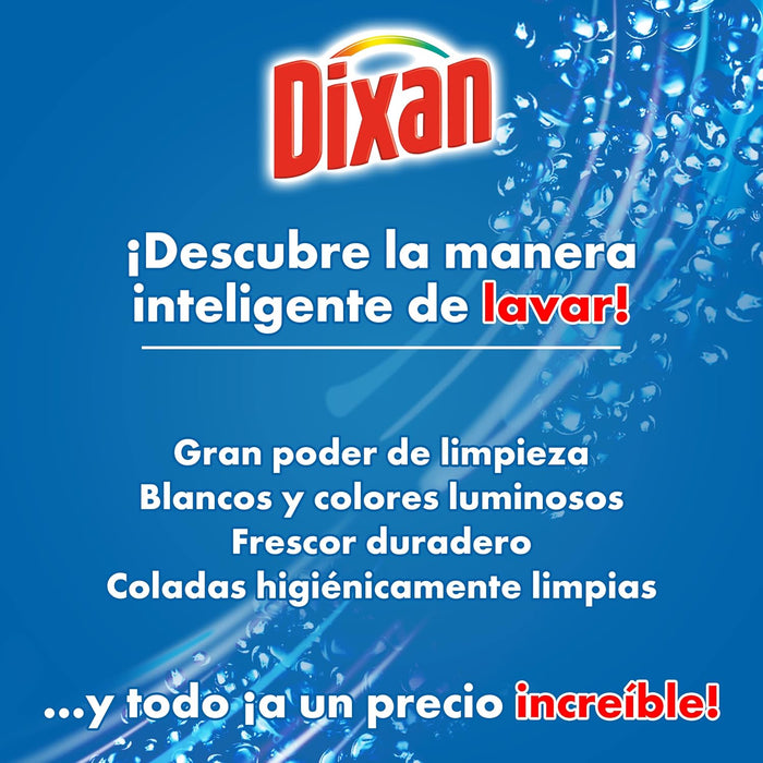 Dixan Gel Total 3+1, detergente líquido para lavadora, pack de 4 envases (120 lavados). Jabón para ropa blanca y clara que asegura limpieza, luminosidad y frescor duradero. Dixan - ingredientes