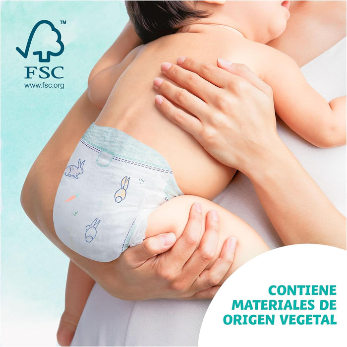 Dodot Pañales Cuidado Total Talla 4 (9-14 kg), 120 Pañales. Protección superior con materiales de origen vegetal, algodón premium y una fórmula pura para la piel sensible de tu bebé. Dodot - lateral