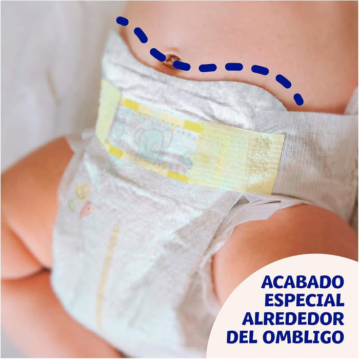 Dodot Sensitive Pañales Talla 2 (4-8 Kg), Pack de 92 Unidades. Con tubos ultra-absorbentes, suavidad de seda y máxima protección para la piel sensible de tu bebé en crecimiento. Dodot - detalle