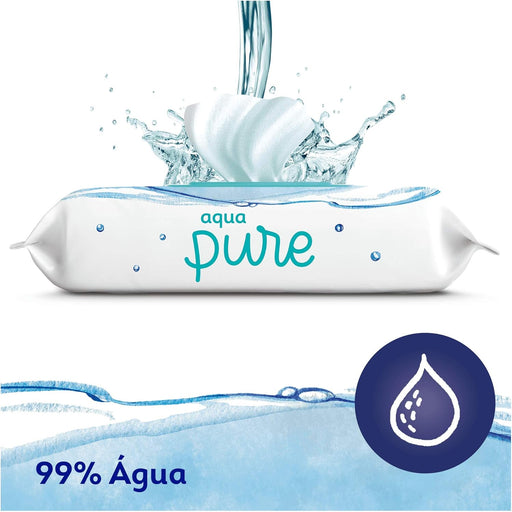 Dodot Toallitas Aqua Pure para Bebé, elaboradas con 99% de Agua y Algodón Orgánico. Pack de 3 paquetes, 144 toallitas en total, para una limpieza delicada y pura desde el primer día. Dodot - pack