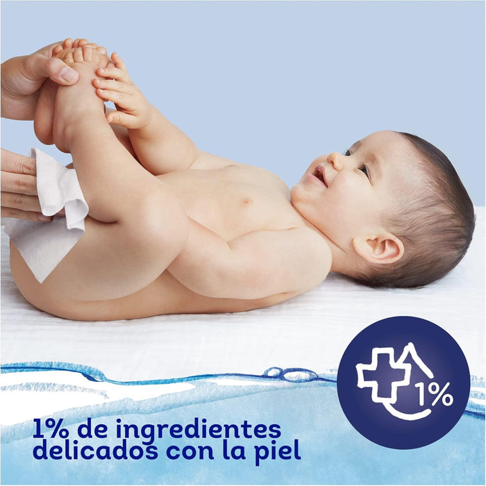 Dodot Toallitas para Bebé Aqua Pure, 432 Unidades (9 Paquetes x 48). El pack de inicio ideal para descubrir la limpieza más pura de Dodot o para tener siempre a mano en casa y en el bolso. Dodot - lateral