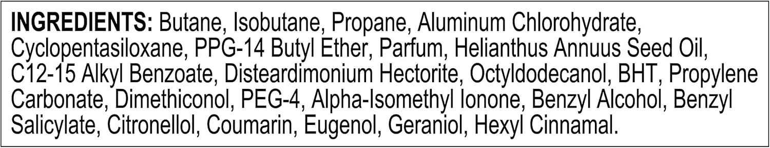 Dove Desodorante Antitranspirante Original en Aerosol, pack de 6x200 ml. Protección eficaz durante 48 horas con ¼ de crema hidratante para unas axilas suaves y cuidadas. Dove - ingredientes
