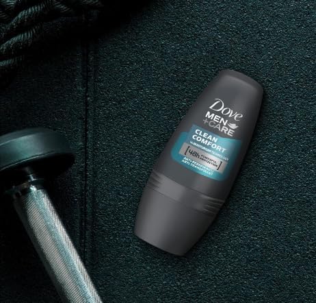 Dove Men+Care Desodorante Roll-On Clean Comfort 0% Aluminio, Pack de 6x50ml. Protección eficaz contra el olor hasta 24 horas con una fórmula que cuida tu piel e hidrata. Dove - uso