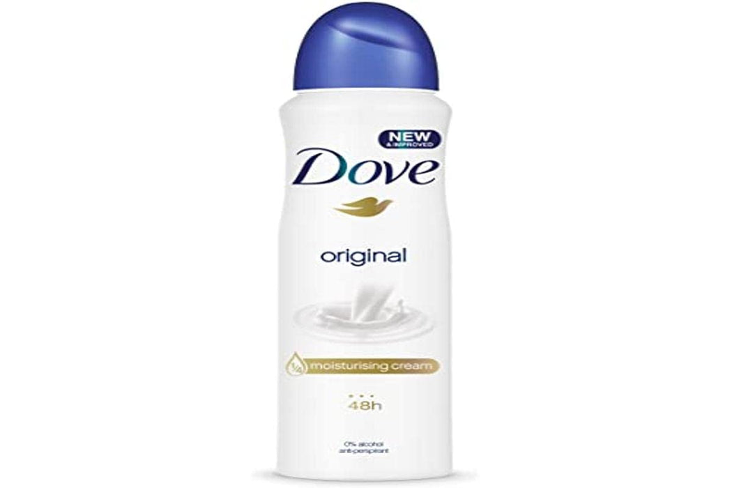 Dove Original Desodorante Antitranspirante en Aerosol, pack de 6x250 ml. Formulado con Omega 6 y Glicerol para 48h de protección y un cuidado superior de la piel de las axilas. Dove - frontal