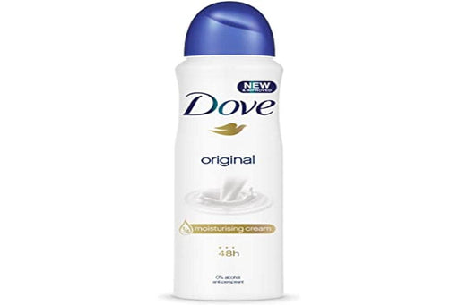 Dove Original Desodorante Antitranspirante en Aerosol, pack de 6x250 ml. Formulado con Omega 6 y Glicerol para 48h de protección y un cuidado superior de la piel de las axilas. Dove - frontal