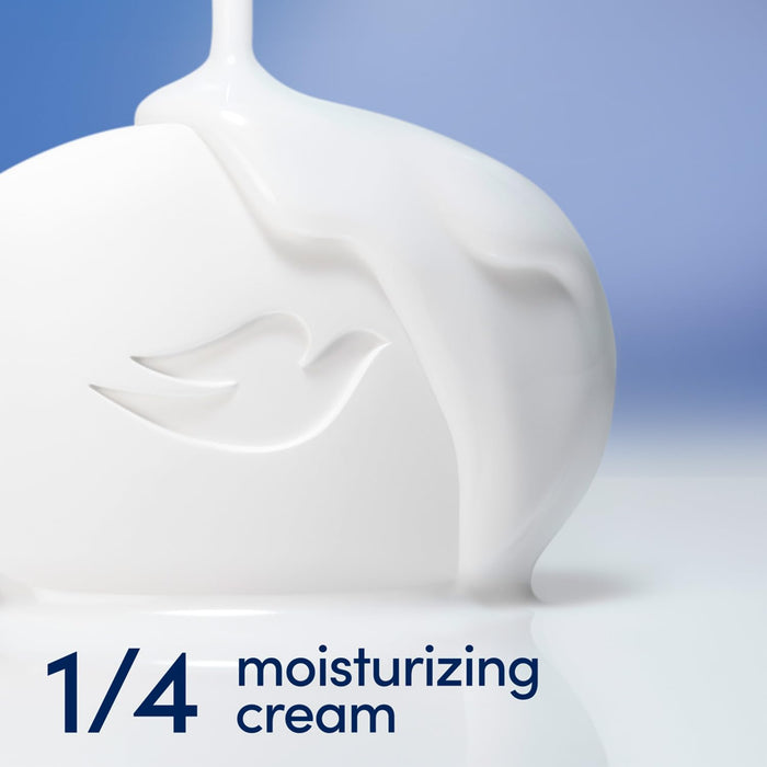 Pastilla de Jabón Dove Original Beauty Cream Bar, pack de 4x100g. Limpia e hidrata la piel gracias a su fórmula con ¼ de crema hidratante, dejando una sensación de suavidad única. Dove - detalle
