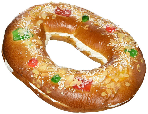 Roscón de Reyes Tradicional con Nata de Dulcinova (500 g): Postre Artesano con Esponjosa Masa Brioche y Relleno Cremoso. Dulcinova - frontal