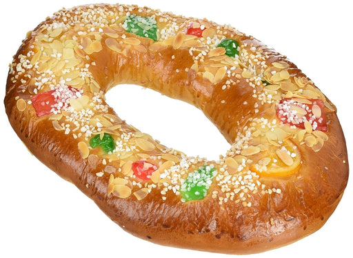 Roscón de Reyes Tradicional sin Nata de Dulcinova (500 g): El Clásico Postre Navideño con Masa Esponjosa y Fruta Escarchada. Dulcinova - frontal