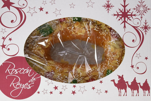Roscón de Reyes Tradicional sin Nata de Dulcinova (500 g): El Clásico Postre Navideño con Masa Esponjosa y Fruta Escarchada. Dulcinova - pack
