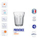 Pack de 6 Vasos Duralex Provence de 250 ml. Cristalería de vidrio templado de alta durabilidad, resistente a golpes y apta para lavavajillas y microondas. Diseño clásico y funcional. Duralex - lateral