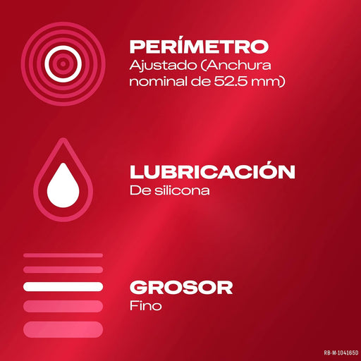 Durex Preservativos Sensitivo Suave Talla Pequeña (Slim Fit), Caja de 10. Condones finos con un ajuste más ceñido para mayor comodidad, seguridad y una sensibilidad superior. Durex - pack