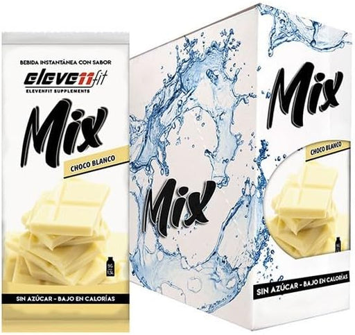 Eleven Fit Mix Bebida Instantánea Sabor Chocolate Blanco, Caja de 24 Sobres. El capricho más dulce y cremoso en una versión sin azúcar, baja en calorías y perfecta para tus batidos y postres. Elevenfit - frontal