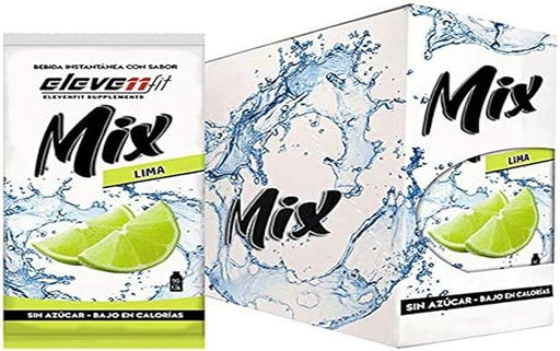 Eleven Fit Mix Bebida Instantánea Sabor Lima, Caja de 24 Sobres. El toque cítrico y refrescante definitivo para tu agua, sin azúcar, bajo en calorías y perfecto para tus cócteles y postres. Elevenfit - frontal