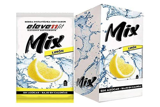 Eleven Fit Mix Bebida Instantánea Sabor Limón, Caja de 12 Sobres. Disfruta de una limonada refrescante y saludable, sin azúcar, baja en calorías y con todo el sabor del limón recién exprimido. Elevenfit - frontal