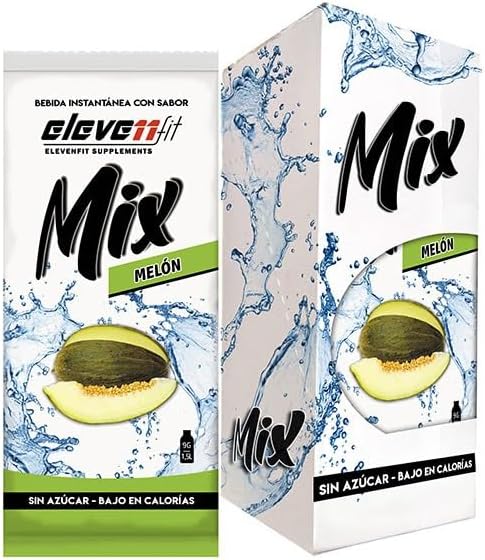 Eleven Fit Mix Bebida Instantánea Sabor Melón, Caja de 12 Sobres. Descubre el sabor más refrescante del verano en un formato práctico, sin azúcar y con muy pocas calorías. Ideal para probarlo. Elevenfit - frontal