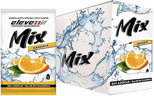Eleven Fit Mix Bebida Instantánea Sabor Naranja, Caja de 24 Sobres. Disfruta del sabor más familiar y refrescante en una versión saludable, sin azúcar y baja en calorías. ¡Ideal para todos! Elevenfit - frontal