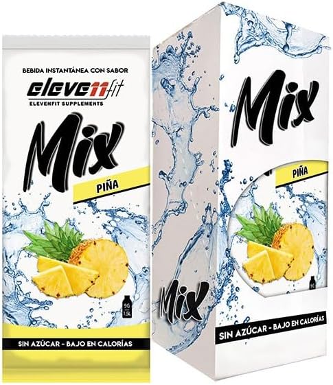 Eleven Fit Mix Bebida Instantánea Sabor Piña, Caja de 12 Sobres. Prueba el sabor más exótico y refrescante en un formato ideal para llevar, sin azúcar y con muy pocas calorías. Elevenfit - frontal