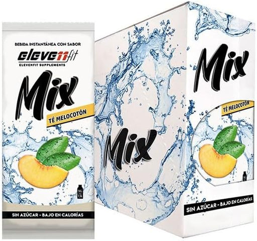 Eleven Fit Mix Bebida Instantánea Sabor Té con Melocotón, Caja de 24 Sobres. Disfruta del clásico té helado de forma saludable: sin azúcar, bajo en calorías y con un sabor auténtico. Elevenfit - frontal