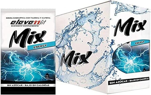 Eleven Fit Mix Bebida Sabor Energy, Caja de 24 Sobres. La alternativa saludable a las bebidas energéticas, sin azúcar, baja en calorías y con cafeína para darte el impulso que necesitas. Elevenfit - frontal