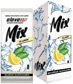 Eleven Fit Mix Sabor Té con Limón, Caja de 12 Sobres. Tu bebida refrescante para todo el día, sin azúcar y perfecta para tomar fría o caliente. Hidratación saludable y llena de sabor. Elevenfit - frontal