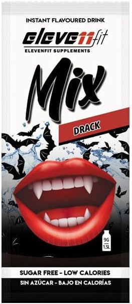 Eleven Fit Mix Saborizante Sabor Drack, Caja de 24 Sobres. Una bebida misteriosa y natural, sin azúcar, sin conservantes y con colorantes naturales para un refresco saludable y sorprendente. Elevenfit - frontal