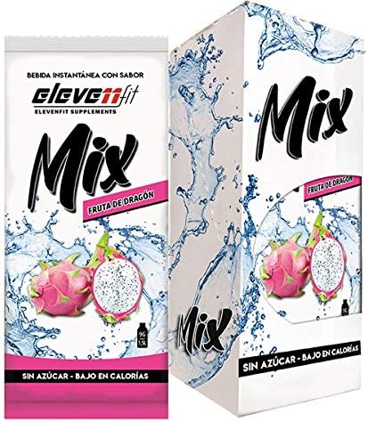 Pack de 12 sobres de Mix sabor Fruta de Dragón de ElevenFit. La bebida instantánea sin azúcar para una hidratación deliciosa, saludable y con un toque tropical único. Elevenfit - frontal