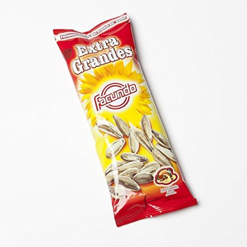 Pipas de Girasol Tostadas con Sal Facundo Extra, pack de 20 bolsas individuales. El snack crujiente y sabroso de siempre, perfecto para llevar y disfrutar en cualquier momento. Facundo - frontal