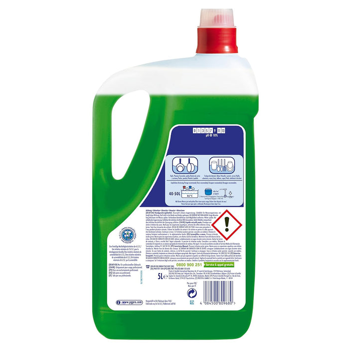 Fairy Professional Lavavajillas a Mano, formato 10 L (2x5 L). Detergente líquido concentrado con fórmula profesional para eliminar 5 veces más grasa y limpiar hasta 100.000 platos. Fairy - lateral
