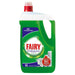 Lavavajillas líquido Fairy Professional en garrafa de 5 Litros. Fórmula concentrada con un poder antigrasa superior, ideal para cocinas profesionales y hostelería. Fairy - lateral