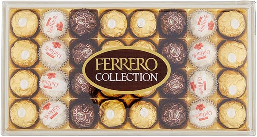 Ferrero Collection, caja de 32 bombones surtidos, 349 g. Disfruta de la experiencia única de Ferrero Rocher, Raffaello y Rondnoir, una selección perfecta para compartir y regalar. Ferrero Rocher - frontal