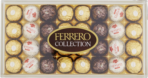Ferrero Collection, caja de 32 bombones surtidos, 349 g. Disfruta de la experiencia única de Ferrero Rocher, Raffaello y Rondnoir, una selección perfecta para compartir y regalar. Ferrero Rocher - pack
