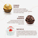 Ferrero Collection, Surtido de 48 Bombones Premium (518g). Descubre una selección irresistible con el clásico Ferrero Rocher, el exótico Raffaello y el intenso Rondnoir. Ferrero Rocher - lateral