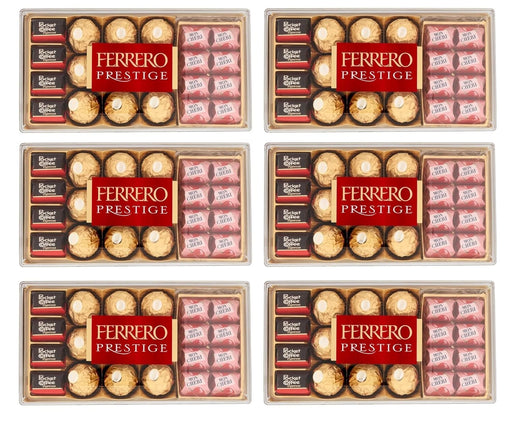 Ferrero Prestige Caja de Regalo, 21 Bombones Surtidos (246g). Incluye las especialidades Ferrero Rocher, Mon Chéri y Pocket Coffee para una experiencia de degustación variada y exquisita. Ferrero Rocher - frontal
