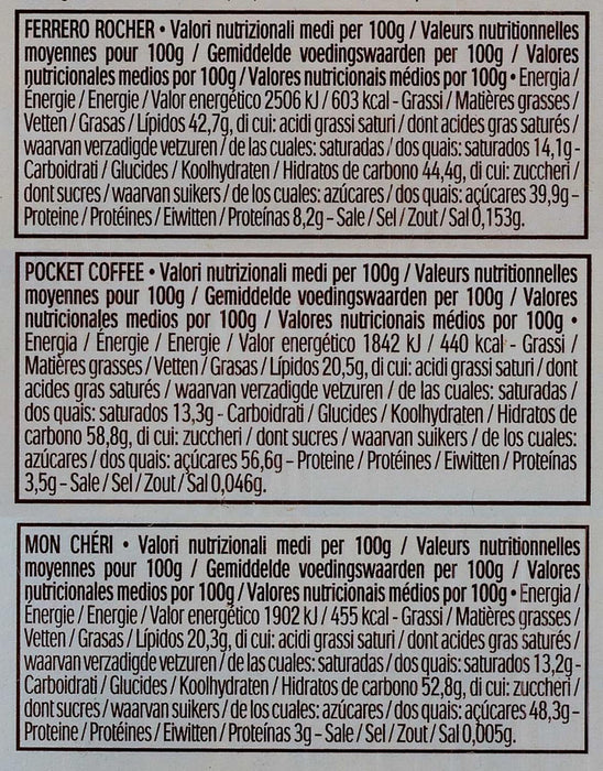 Ferrero Prestige, Caja Surtida de 4 Variedades de Bombones, 319g. Un regalo ideal para compartir, con Ferrero Rocher, Mon Chéri, Pocket Coffee y Ferrero Küsschen. Ferrero Rocher - zoom
