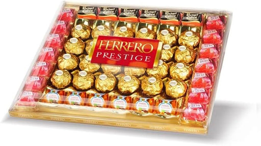 Ferrero Prestige, Caja Surtida de 50 Bombones, 575g. Un regalo de lujo con una selección de las mejores especialidades de Ferrero, ideal para compartir en eventos y celebraciones. Ferrero Rocher - pack
