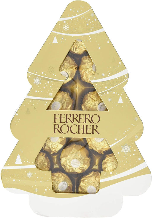Ferrero Rocher Árbol de Navidad, Caja de Regalo con 150g de Bombones. El detalle perfecto para decorar y endulzar tus fiestas, con 12 bombones del sabor inconfundible de siempre. Ferrero Rocher - pack