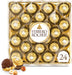 Ferrero Rocher Caja de 24 Bombones, 300g. El regalo icónico de praliné de chocolate y avellanas para celebrar cualquier ocasión especial con un sabor y elegancia inconfundibles. Ferrero Rocher - pack