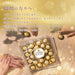 Ferrero Rocher Caja de 24 Bombones, 300g. El regalo icónico de praliné de chocolate y avellanas para celebrar cualquier ocasión especial con un sabor y elegancia inconfundibles. Ferrero Rocher - zoom