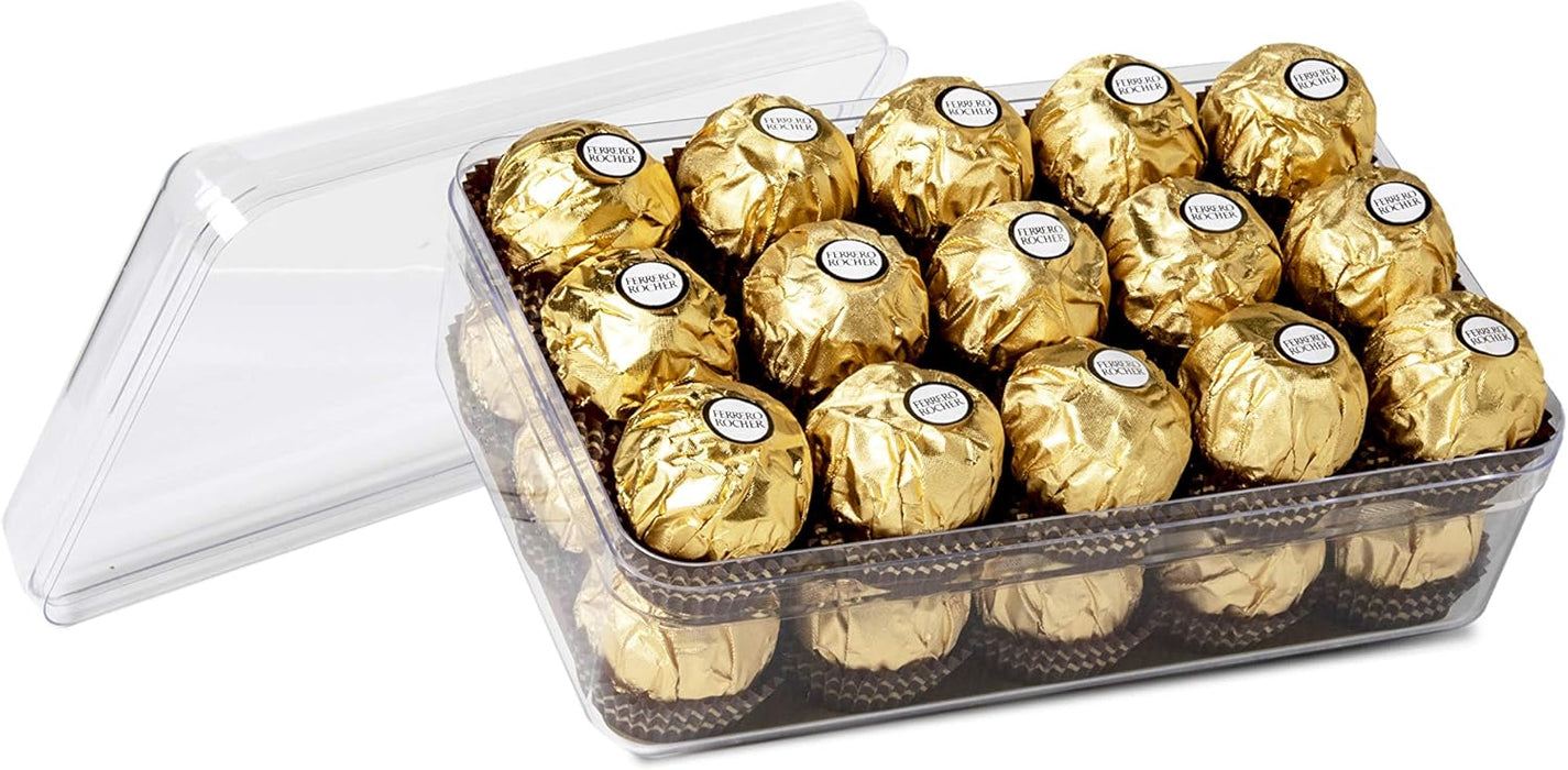 Ferrero Rocher, Caja de 30 Bombones de Chocolate con Leche y Avellanas (375g). Un clásico atemporal ideal para regalar en Navidad o cualquier ocasión especial y compartir en familia. Ferrero Rocher - ingredientes