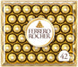 Ferrero Rocher, Caja de Regalo Grande con 42 Bombones de Chocolate y Avellanas (525g). El formato ideal para grandes celebraciones y los regalos más especiales y generosos. Ferrero Rocher - frontal