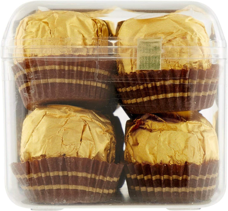 Ferrero Rocher Gold Edition, Caja de 16 Bombones de Chocolate con Leche y Avellanas (200g). Una presentación exclusiva para el regalo más especial, con el sabor clásico e inconfundible. Ferrero Rocher - ingredientes